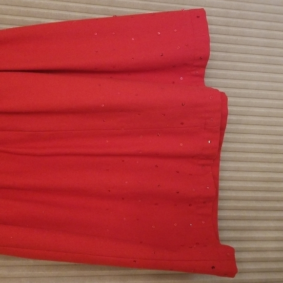𝅺Valentine dress Girls Sz 10 140/64 Vintage Red Dress Red Sequin Bow Sleeveless - Picture 9 of 12